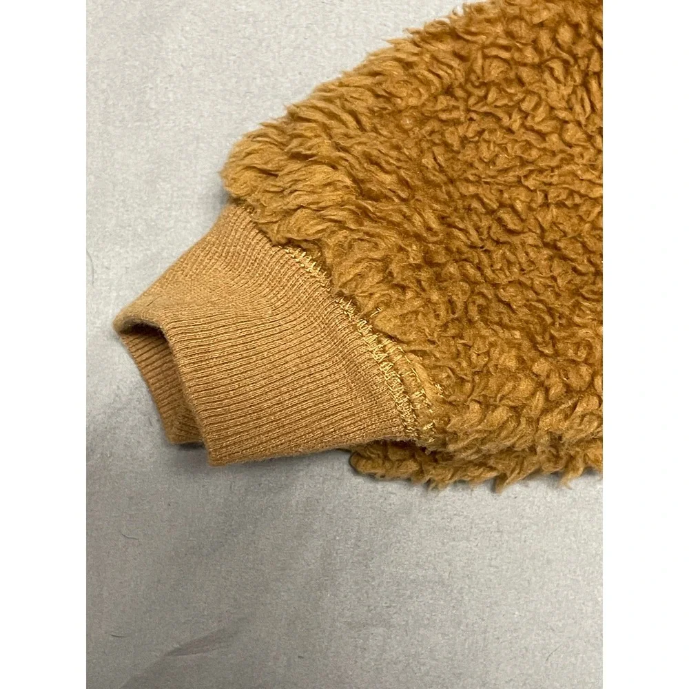Carters Kids Sherpa Fleece Hoodie Brown Pullover Mountain Patch GCL127381 Size 8